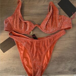 ASOS Glittering Orange Bikini Set